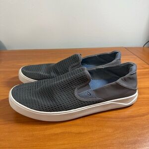 OluKai Lae‘ahi Breathable Slip-On Shoes Mesh Slip On Loafer Comfort Grey M10.5